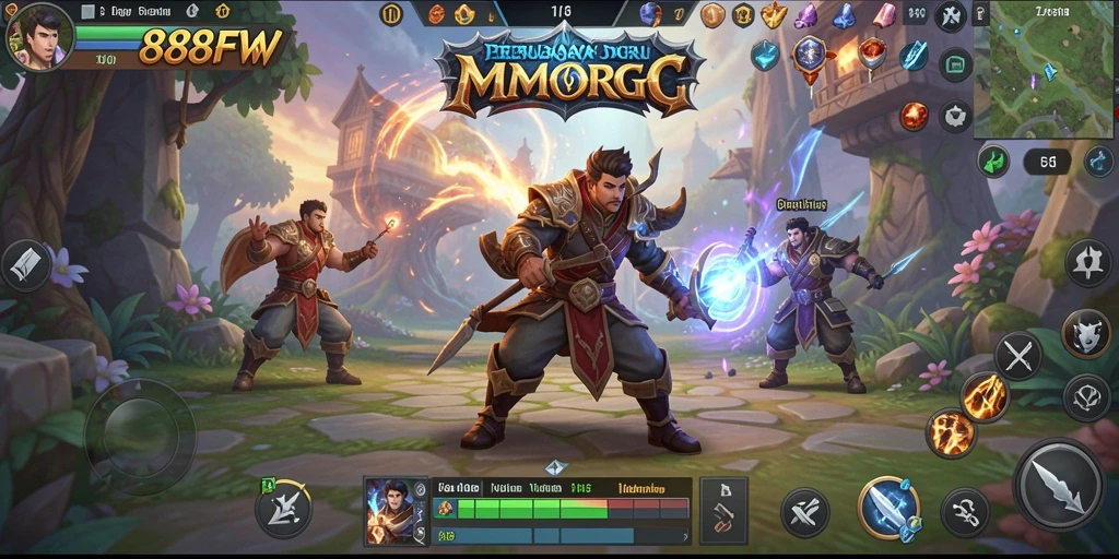 Tampilan menarik dari gameplay petualangan MMORPG di 888FW.