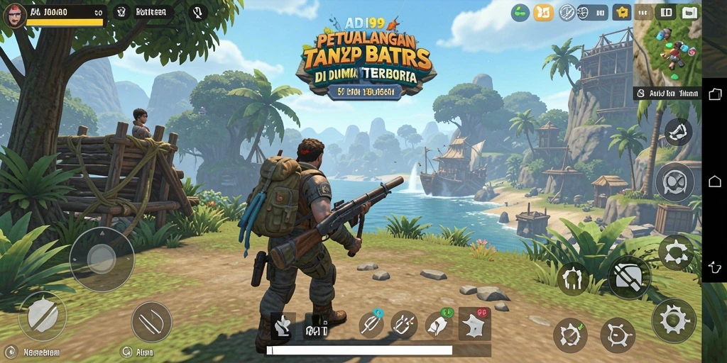 Screenshot gameplay ADI99 menunjukkan petualangan epik di dunia terbuka.