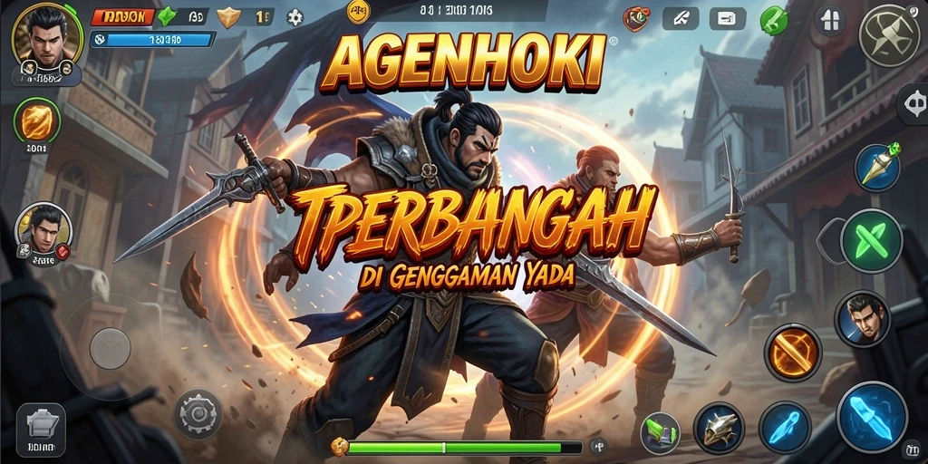 Screenshot gameplay AGENHOKI dengan aksi pertarungan yang intens dan dinamis.