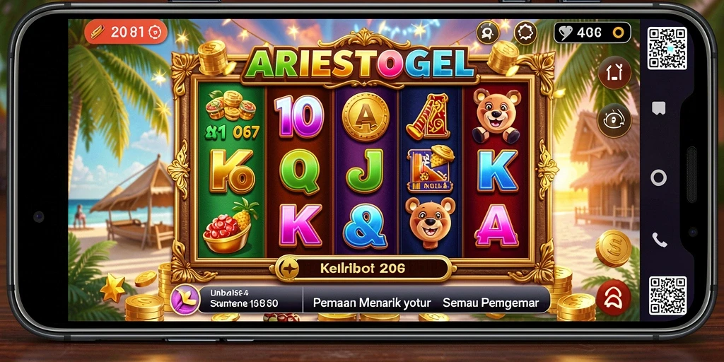 Tampilan gameplay ARIESTOGEL yang seru dan penuh warna.