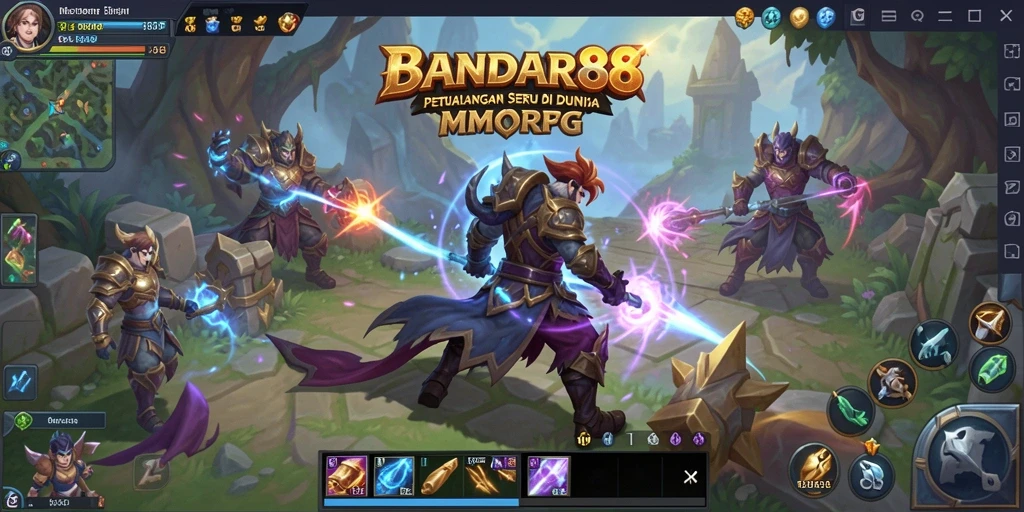 Tampilan gameplay menakjubkan dari BANDAR88 yang menunjukkan karakter dalam pertempuran.