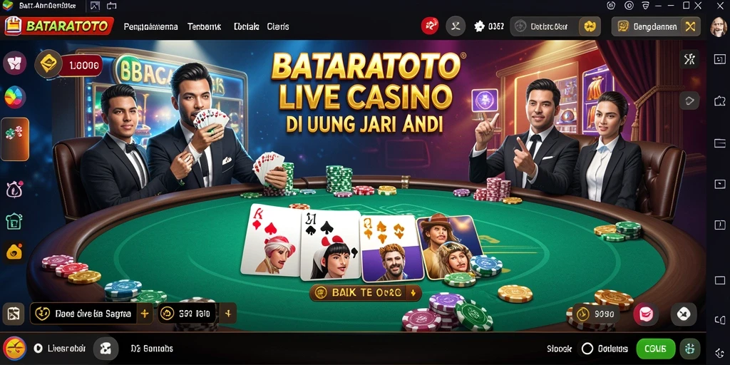 Screenshot gameplay yang menampilkan dealer profesional di <strong>BATARATOTO</strong>.