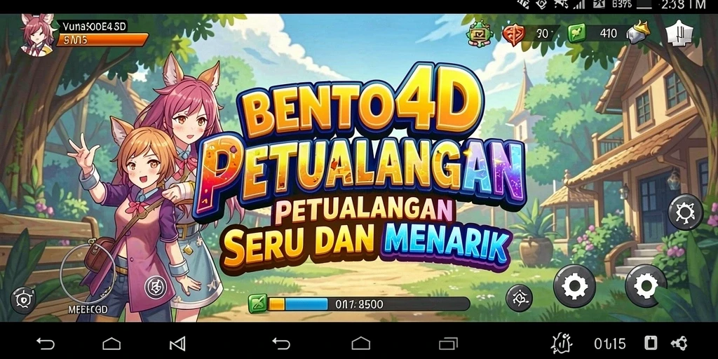 Screenshot gameplay BENTO4D menampilkan pertarungan karakter Anime yang menegangkan.