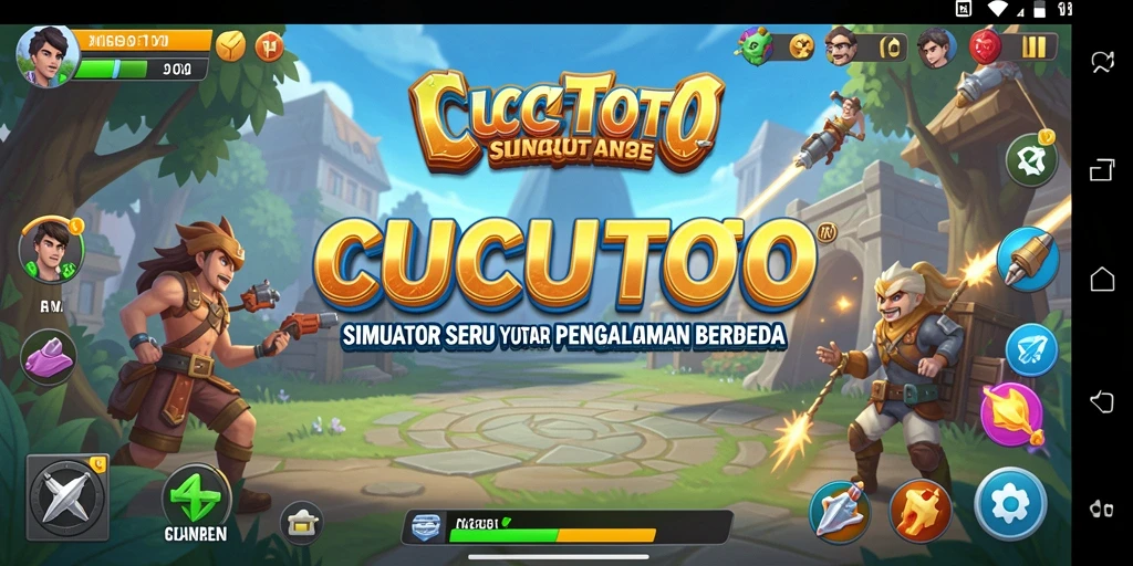 Tangkapan layar gameplay dari CUCUTOTO yang penuh warna.