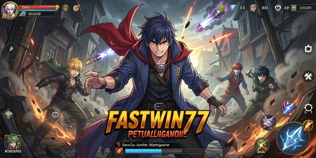Tampilan gameplay yang seru dari FASTWIN77 dengan karakter anime yang hidup.