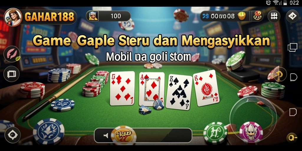 Tampilan gameplay seru GAHAR188 saat bermain Gaple.