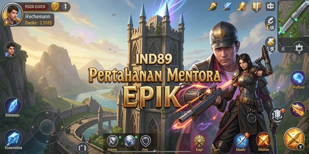 Tampilan gameplay IND89 yang seru dalam pertarungan Tower Defense.