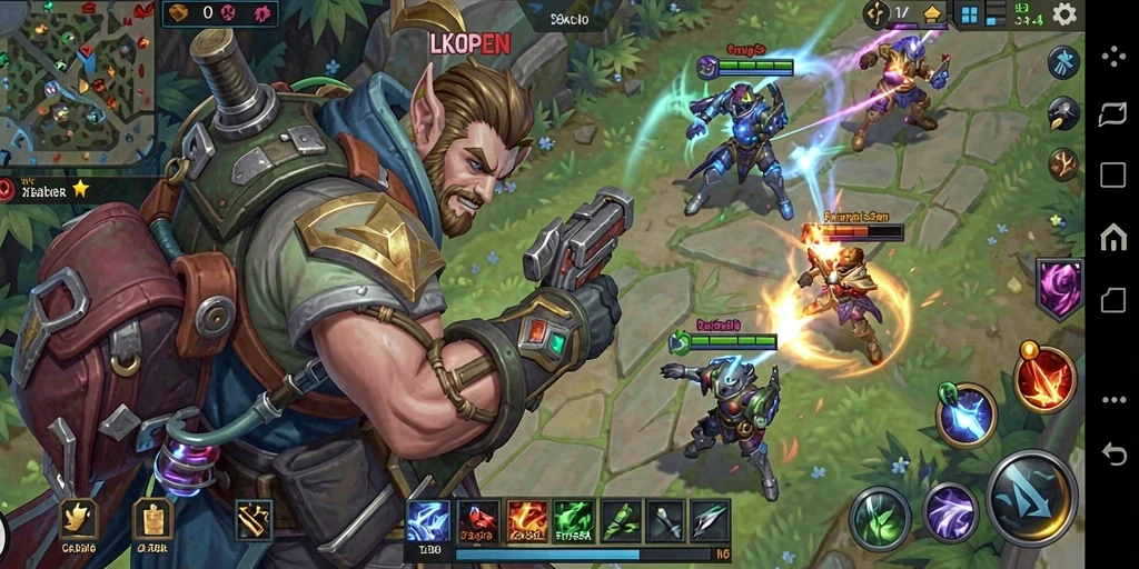 Tangkapan layar gameplay LKOPEN dengan aksi pertempuran menegangkan.