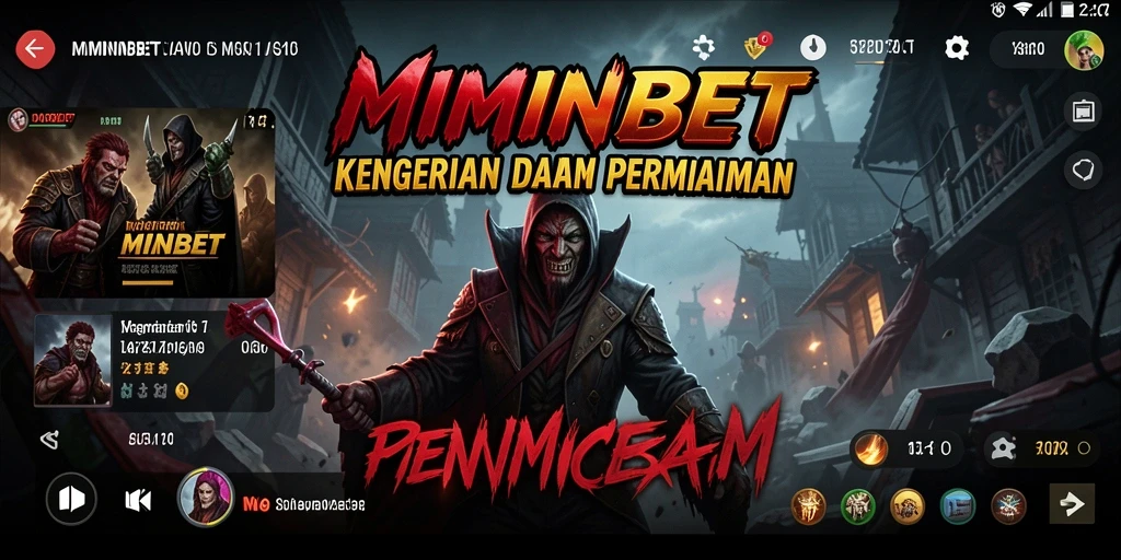 Screenshot gameplay MIMINBET yang menampilkan suasana horror yang mencekam.