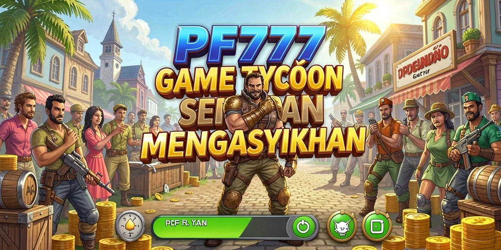 Tampilan gameplay PF777 dengan berbagai jenis bisnis yang dikelola.