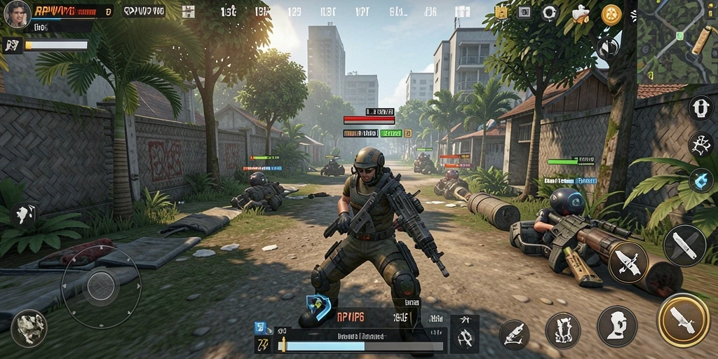 Tampilan gameplay RPVIP6 yang menampilkan lingkungan simulasi yang kaya dan dinamis.