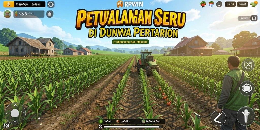 Tampilan menarik dalam RPWIN yang menampilkan ladang pertanian yang subur.