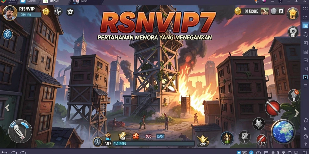 Tampilan gameplay seru dalam game Tower Defense RSNVIP7.