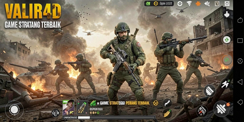 Tampilan gameplay seru dalam VALIR4D dengan strategi perang yang mendebarkan.
