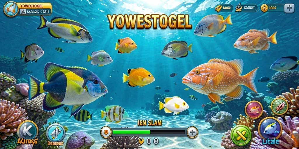 Tampilan menarik dari gameplay YOWESTOGEL saat menembak ikan.